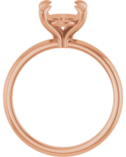 14K Rose  10x8 mm Oval Solitaire Engagement Ring Mounting (2)