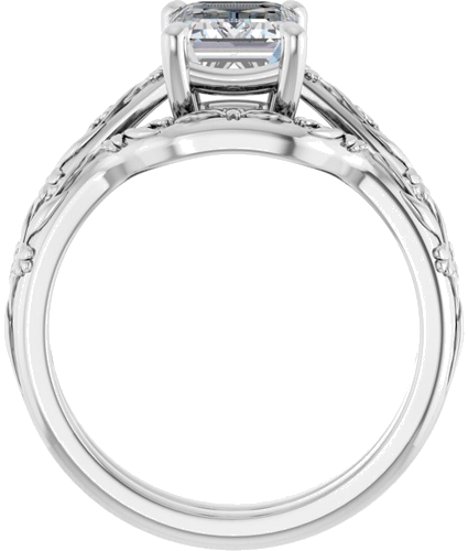 Sužadėtuvių Žiedas „Solitaire“ 950 Platinos Emerald 8mm x 6mm (7)