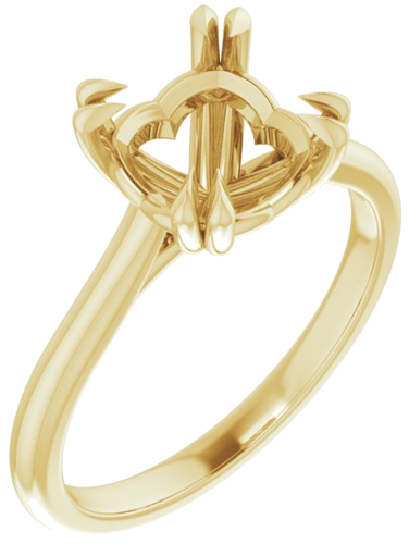14K Yellow 8 mm Cushion Solitaire Engagement Ring Mounting (1)