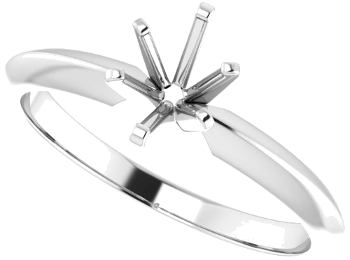 Sužadėtuvių Žiedas „Solitaire“ 585 Baltojo Aukso Oval 6.5mm x 4.5mm (5)