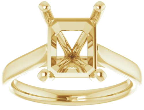 14K Yellow 10x8 mm Emerald Engagement Ring Mounting (3)