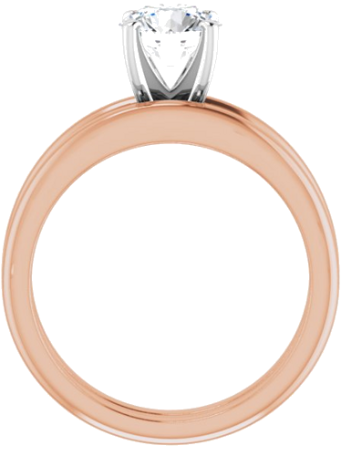 Sužadėtuvių Žiedas „Solitaire“ 585 Baltojo Ir Rožinis Aukso Round 6.5mm (7)