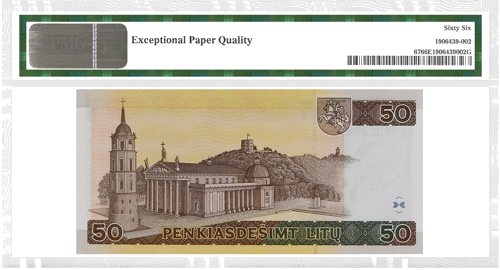 2000 Литва 500 литас банкнота PCGS GEM UNC 66 (2)