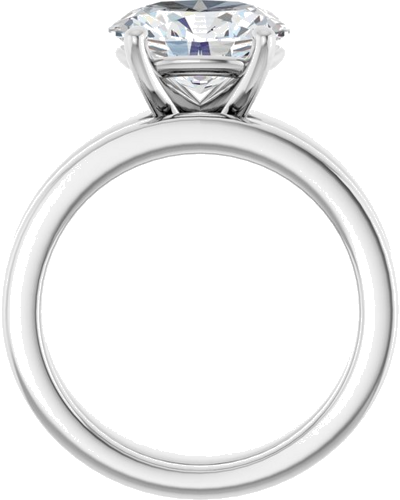 14K White 10x8 mm Oval Solitaire Engagement Ring Mounting (7)