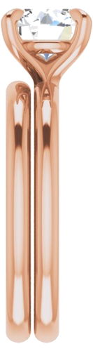 Sužadėtuvių Žiedas „Solitaire“ 585 Rožinis Aukso Round 7.4mm (9)