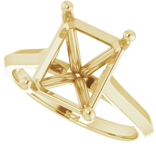 Sužadėtuvių Žiedas „Solitaire“ 417 Geltonojo Aukso Emerald 10mm x 8mm (5)