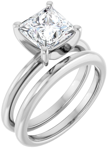 Sužadėtuvių Žiedas „Solitaire“ 585 Baltojo Aukso Square 7mm (6)