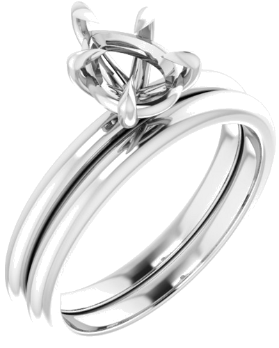 Sužadėtuvių Žiedas „Solitaire“ 417 Baltojo Aukso Pear Shape 8mm x 6mm (6)