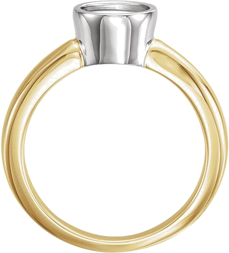 14K Yellow White 5.2 mm Round Solitaire Engagement Ring Mounting (2)