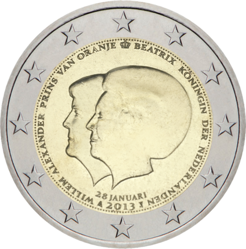 2013 Netherlands Exodus from the Throne 2 euro coin (1)