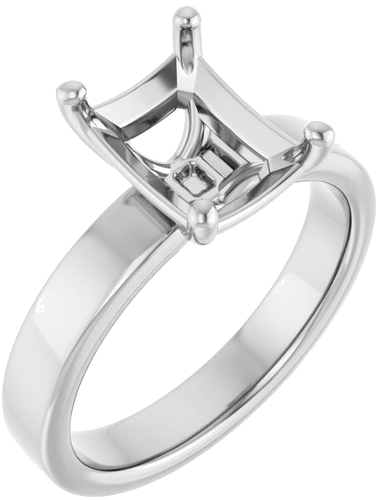 Sužadėtuvių Žiedas „Solitaire“ 585 Baltojo Aukso Emerald 9mm x 7mm (1)