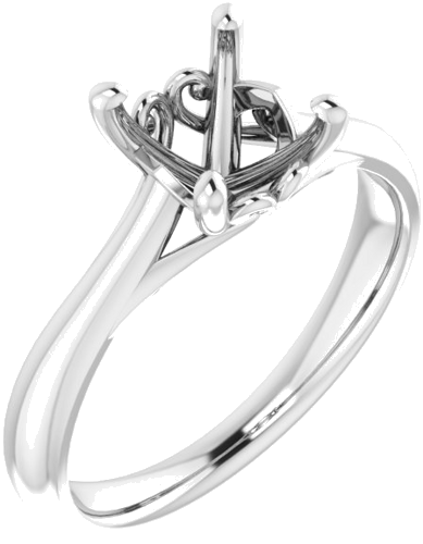 Platinum  7.4 mm Round Solitaire Engagement Ring Mounting (1)