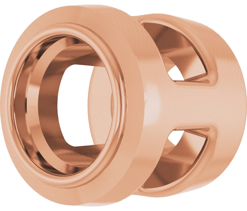 Pakabukas „Round Bezel-Set Slide“ 585 Rožinis Aukso Round 2.5mm (2)