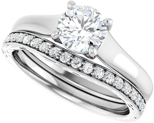 14K White 5.8 mm Round Solitaire Engagement Ring Mounting (10)