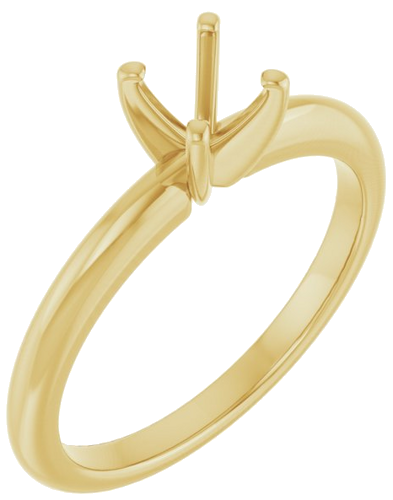 10K Yellow  5.2 mm Round Solitaire Engagement Ring Mounting (1)