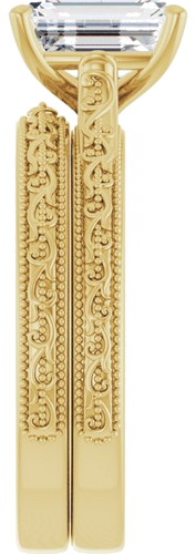 14K Yellow  8x6 mm Emerald Solitaire Engagement Ring Mounting (9)