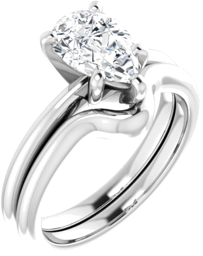 Sužadėtuvių Žiedas „Solitaire“ 925 Sidabro Pear Shape 9mm x 6mm (6)