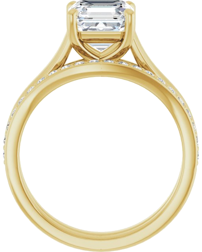 Sužadėtuvių Žiedas „Solitaire“ 585 Geltonojo Aukso Asscher 7mm (7)