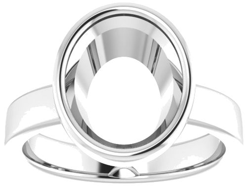 Sužadėtuvių Žiedas „Solitaire“ 585 Baltojo Aukso Oval 11mm x 9mm (3)