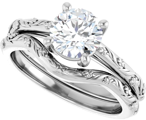 14K White 6.5 mm Round Solitaire Engagement Ring Mounting (10)