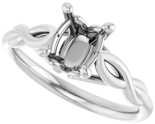 Sužadėtuvių Žiedas „Solitaire“ 585 Baltojo Aukso Oval 8mm x 6mm (5)