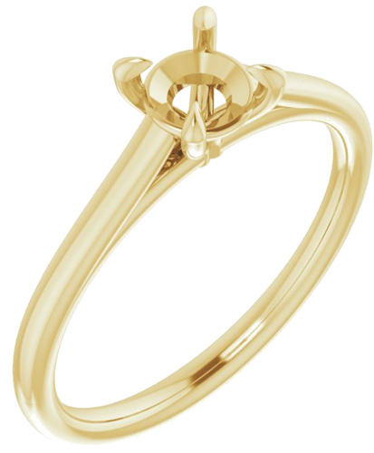 Sužadėtuvių Žiedas „Solitaire“ 585 Geltonojo Aukso Round 5.2mm (1)