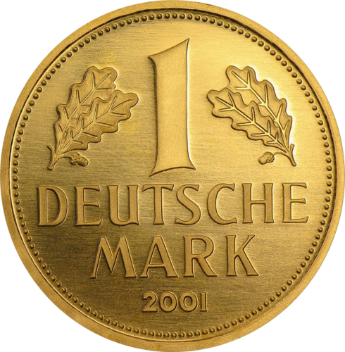 1 Markė 2001 Vokietija Auksinė moneta (1)