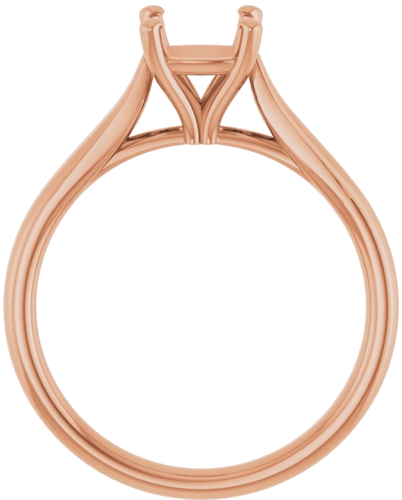 14K Rose 6 mm Cushion Engagement Ring Mounting (2)