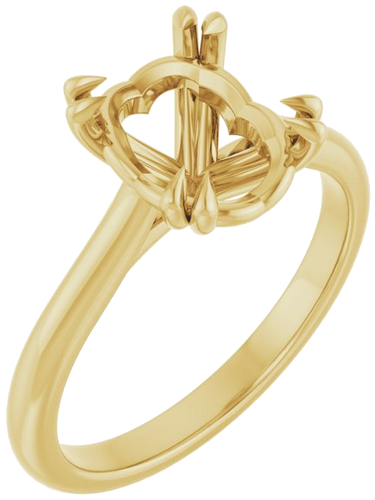 14K Yellow 10x8 mm Oval Solitaire Engagement Ring Mounting (1)