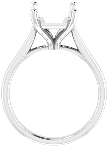14K White 11x9 mm Emerald Engagement Ring Mounting (2)