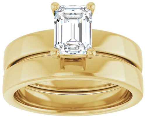 14K Yellow 7x5 mm Emerald Solitaire Engagement Ring Mounting (8)