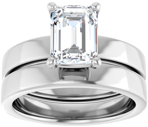 Sužadėtuvių Žiedas „Solitaire“ 585 Baltojo Aukso Emerald 8mm x 6mm (8)