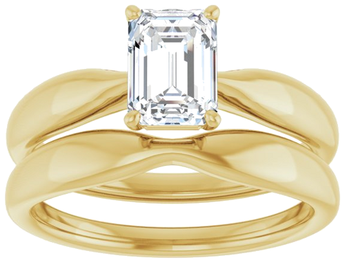 14K Yellow  7x5 mm Emerald Solitaire Engagement Ring Mounting (8)