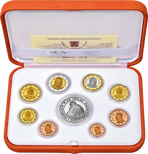 2016 Vatican Pope Francis Proof Euro coin set with 20 euro silver coin (1)