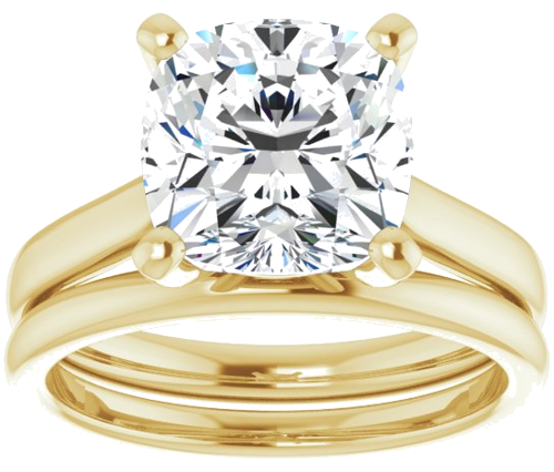 Sužadėtuvių Žiedas 14k yellow gold Cushion 9mm (8)
