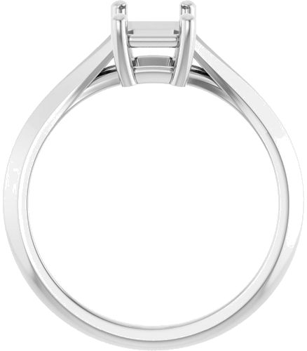 14K White 7x5 mm Emerald Solitaire Engagement Ring Mounting (2)