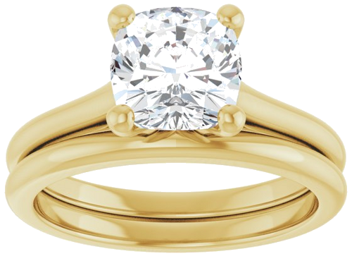 14K Yellow 7 mm Cushion Solitaire Engagement Ring Mounting (8)