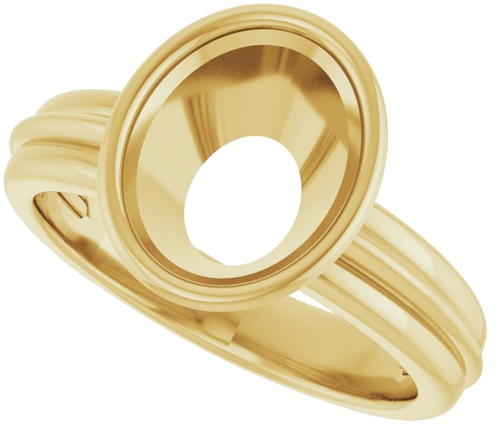 14K Yellow 10x8 mm Oval Engagement Ring Mounting (5)