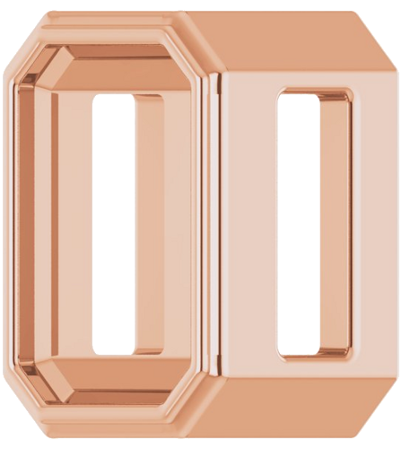 Pakabukas „Solitaire Slide“ 585 Rožinis Aukso Emerald 6mm x 4mm (2)