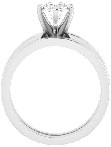 Sužadėtuvių Žiedas „Solitaire“ 585 Baltojo Aukso Oval 8mm x 6mm (7)