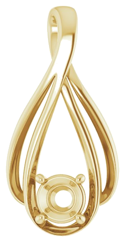 Pakabukas „Solitaire“ 417 Geltonojo Aukso Round 5.2mm (1)