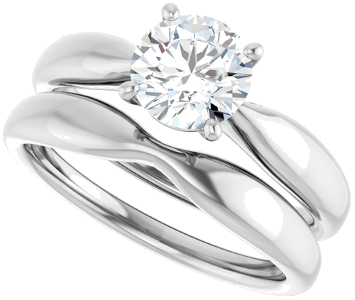 14K White  6.5 mm Round Solitaire Engagement Ring Mounting (10)