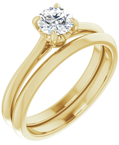 14K Yellow 5.2 mm Round Solitaire Engagement Ring Mounting (6)