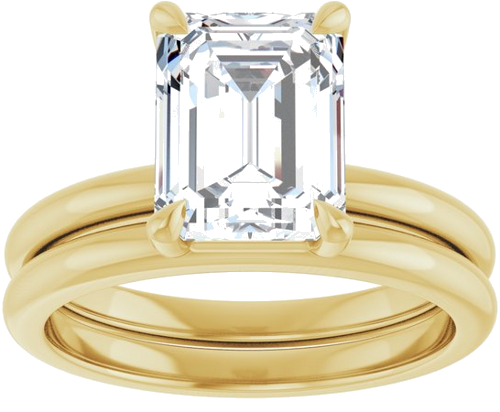 14K Yellow 9x7 mm Emerald Solitaire Engagement Ring Mounting (8)