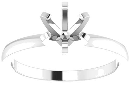 14K White 5.7-6 mm Round Solitaire Engagement Ring Mounting (3)