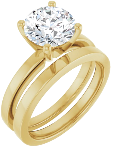 14K Yellow 8.2 mm Round Solitaire Engagement Ring Mounting (6)