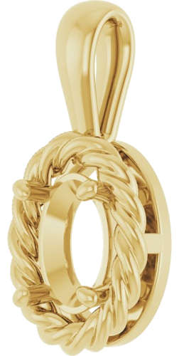 Pakabukas „Rope“ 585 Geltonojo Aukso Oval 7mm x 5mm (2)