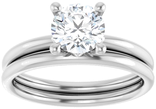 14K White 6.5 mm Round Solitaire Engagement Ring Mounting (8)