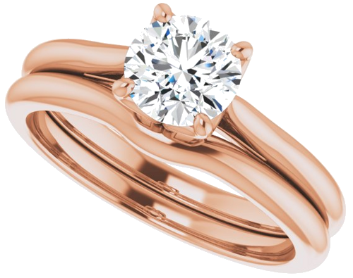 14K Rose  6 mm Round Solitaire Engagement Ring Mounting (10)