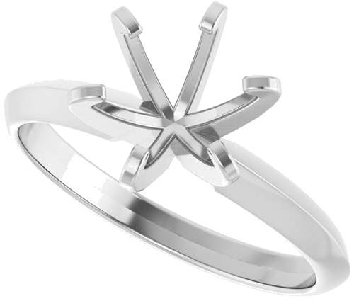 14K White 7.4 mm Round Solitaire Engagement Ring Mounting (5)